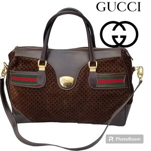 Beautiful Rare Vintage Gucci Supreme Suede Web Ophidia Large Satchel handbag